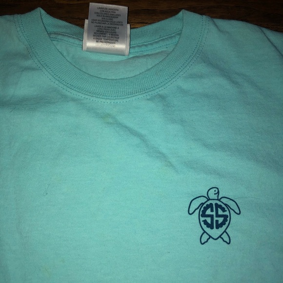 Women’s Simply Southern Teal Turtle Long Sleeve Tee Size Medium - Picture 4 of 5